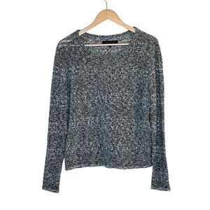Rag & Bone Chunky Boucle Knit Sweater Womens Size L Gray Neutral Minimalist‎